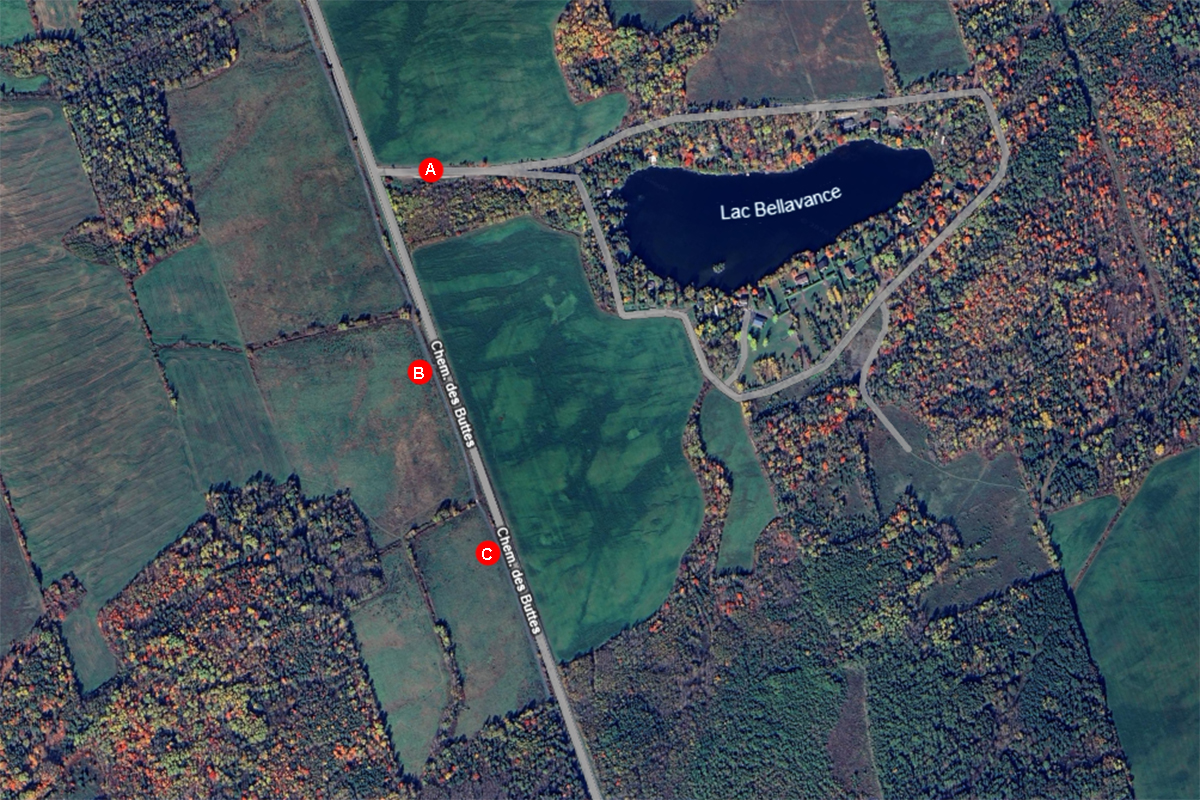 Carte du secteur lac Bellavance