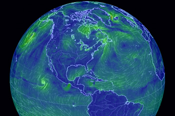 Visualisation mondiale des vents par Earth Nullschool