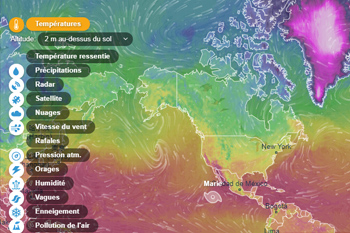 Carte météo mondiale Ventusky